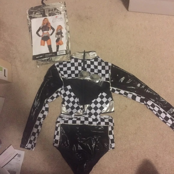 LIFE IN THE FAST LANE!! Racing Flag girl costume! - Picture 3 of 4